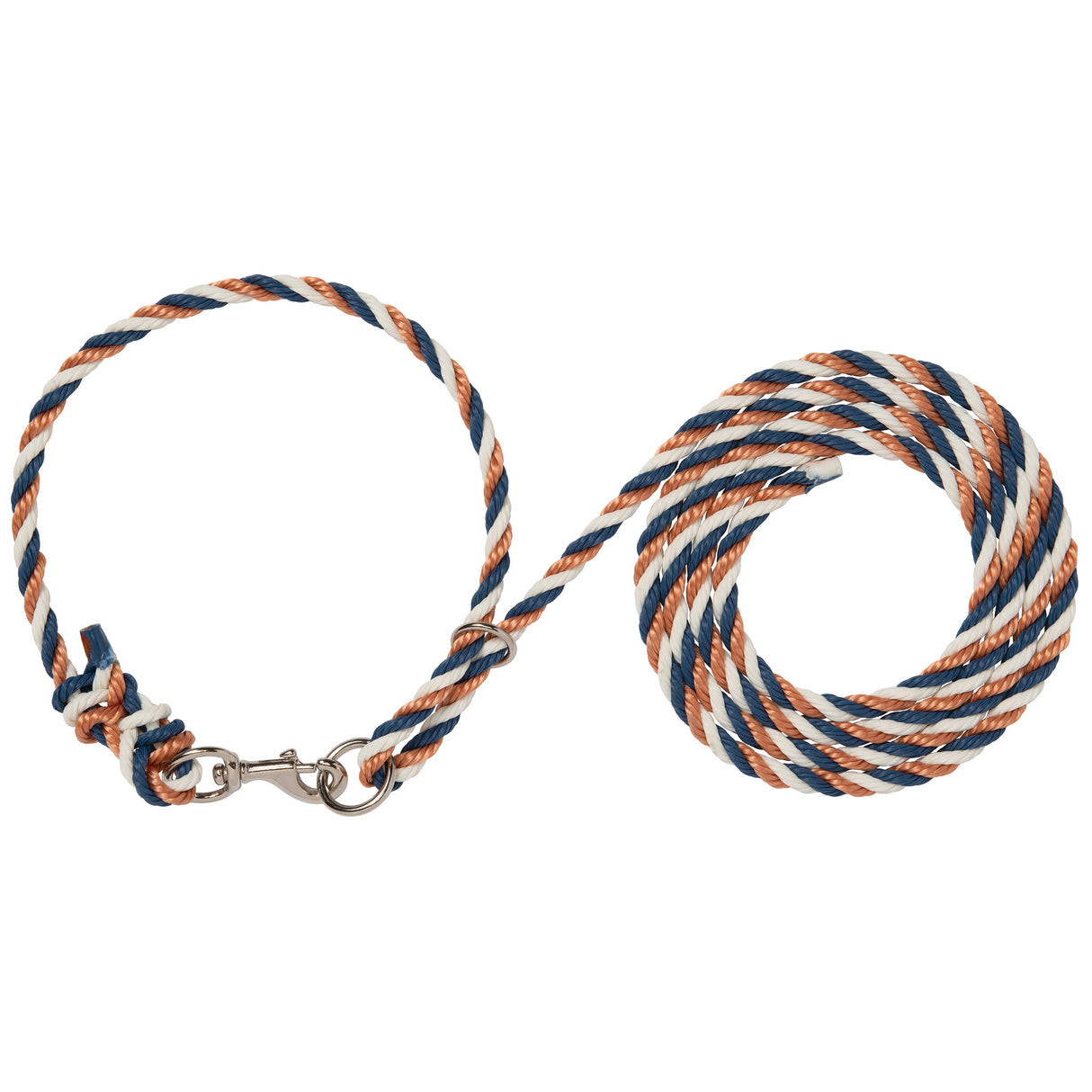 Livestock Adjustable Poly Neck Rope, Copper/Navy/White
