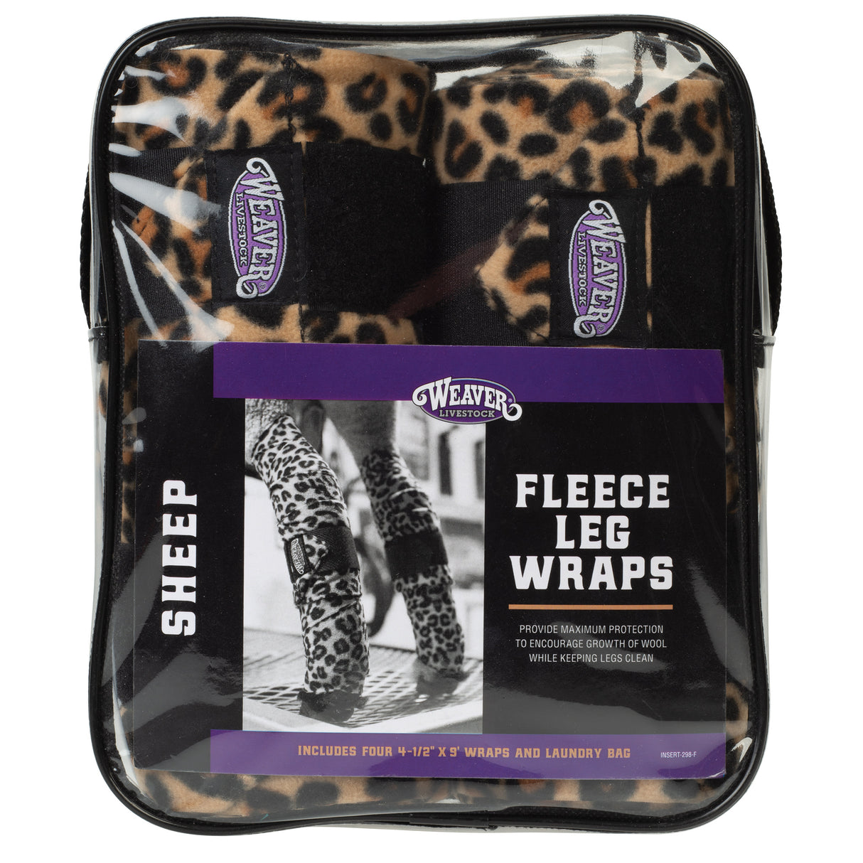 Sheep Fleece Leg Wraps, 4-1/2" x 9', 4 Pack