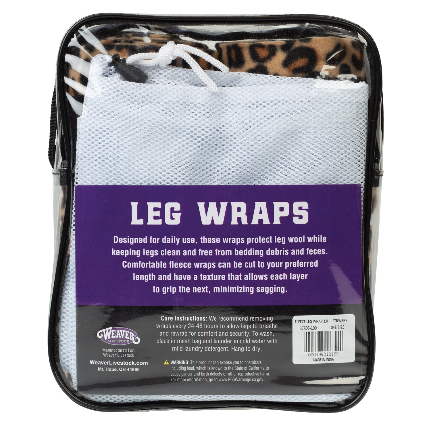 Sheep Fleece Leg Wraps, 4-1/2" x 9', 4 Pack