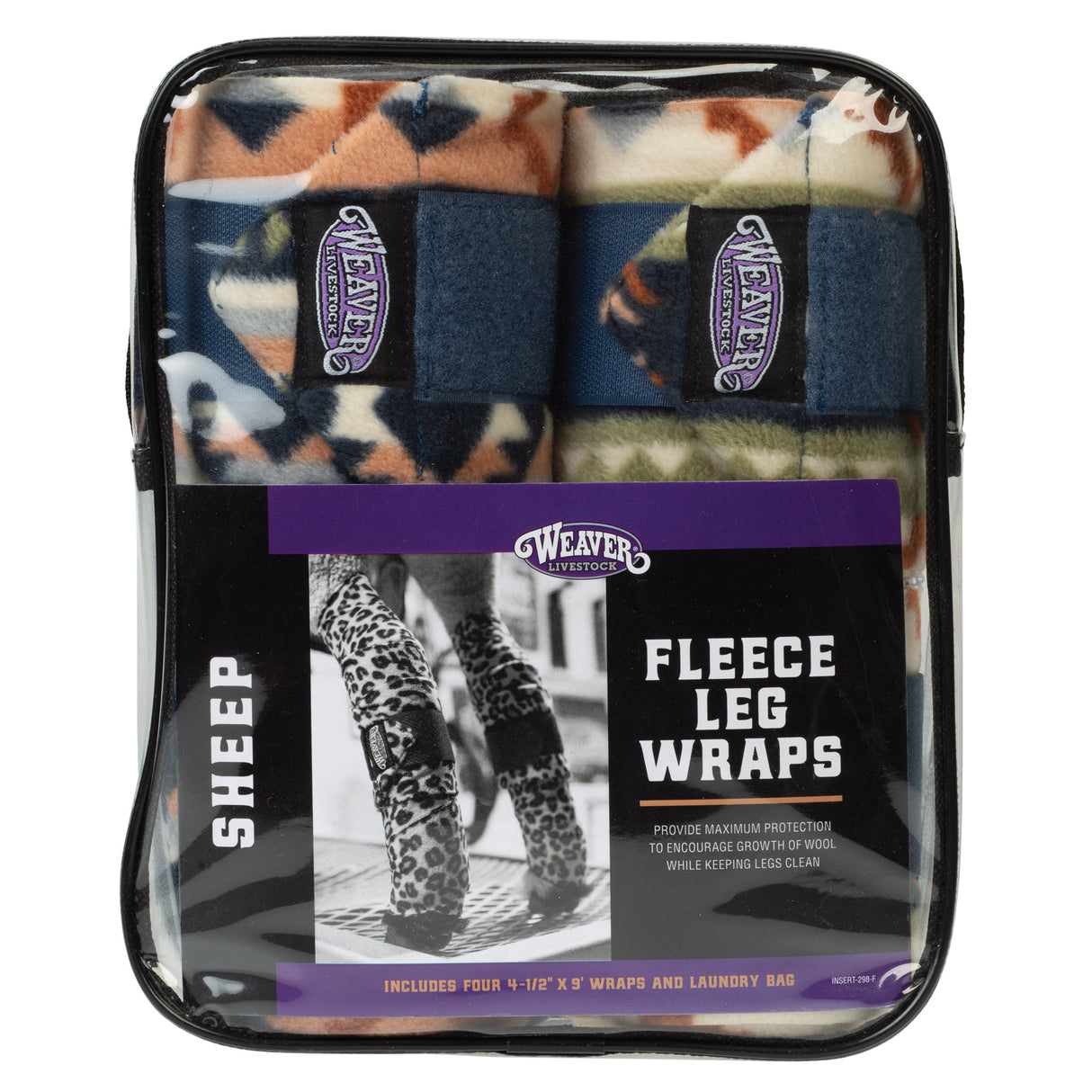 Sheep Fleece Leg Wraps, 4-1/2" x 9', 4 Pack