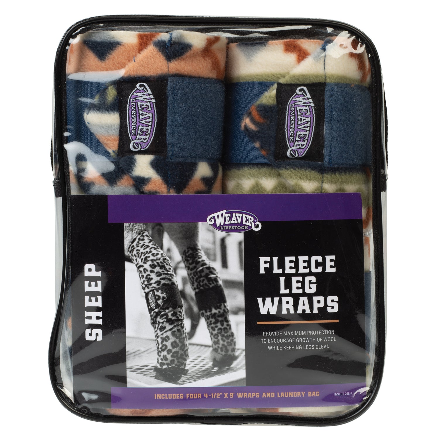 Sheep Fleece Leg Wraps, 4-1/2" x 9', 4 Pack
