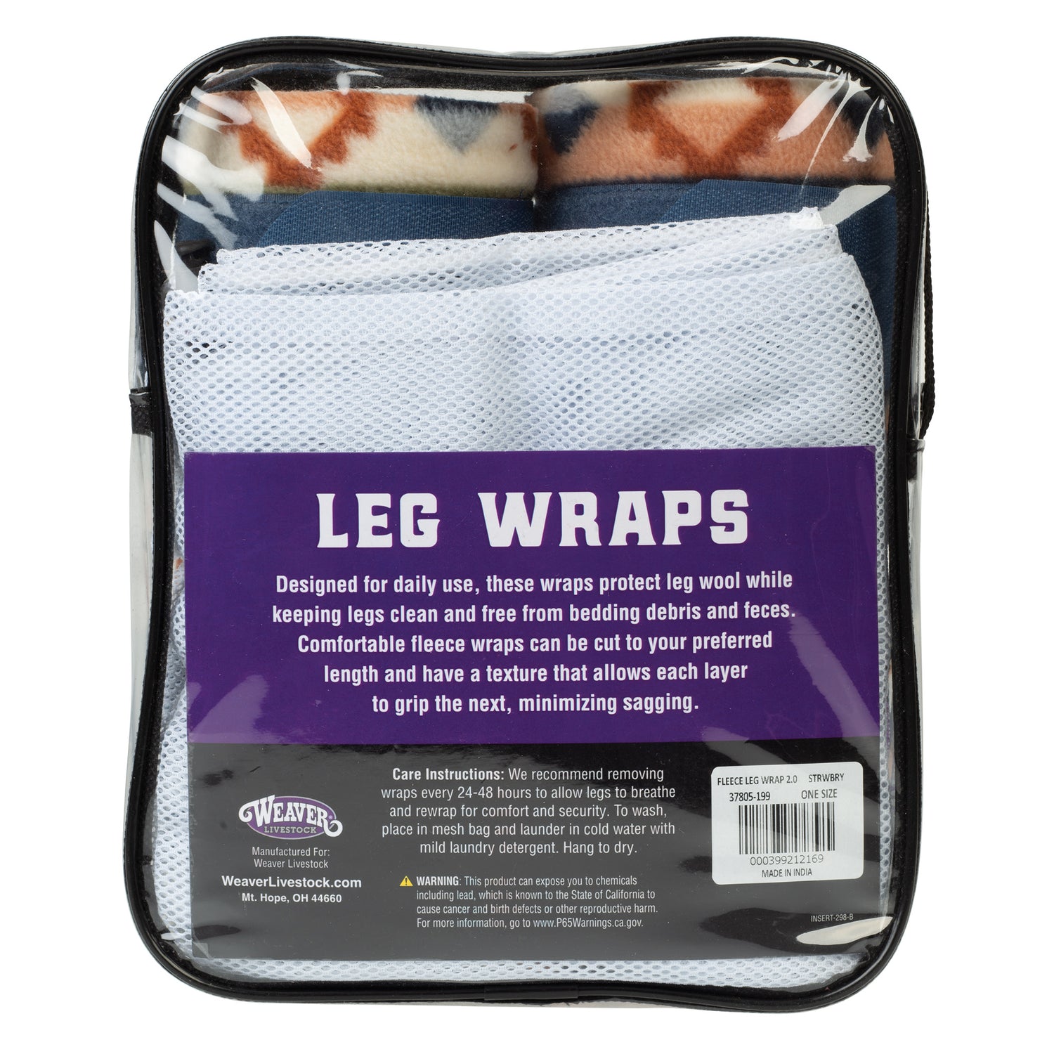 Sheep Fleece Leg Wraps, 4-1/2" x 9', 4 Pack