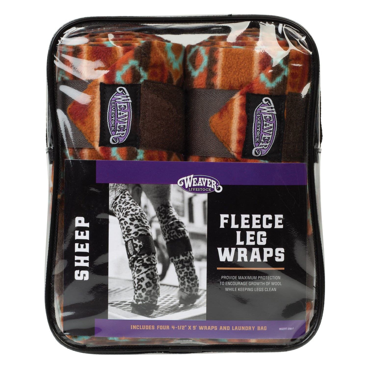 Sheep Fleece Leg Wraps, 4-1/2" x 9', 4 Pack
