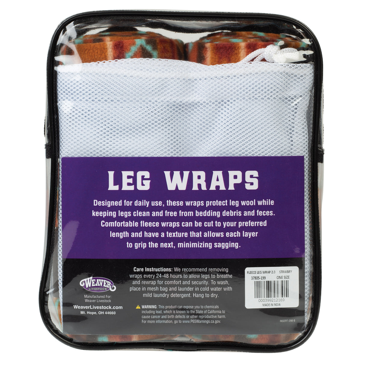Sheep Fleece Leg Wraps, 4-1/2" x 9', 4 Pack