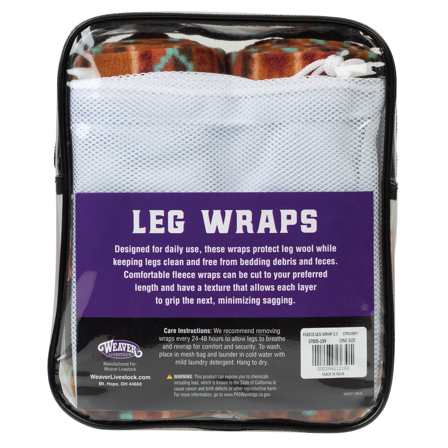 Sheep Fleece Leg Wraps, 4-1/2" x 9', 4 Pack