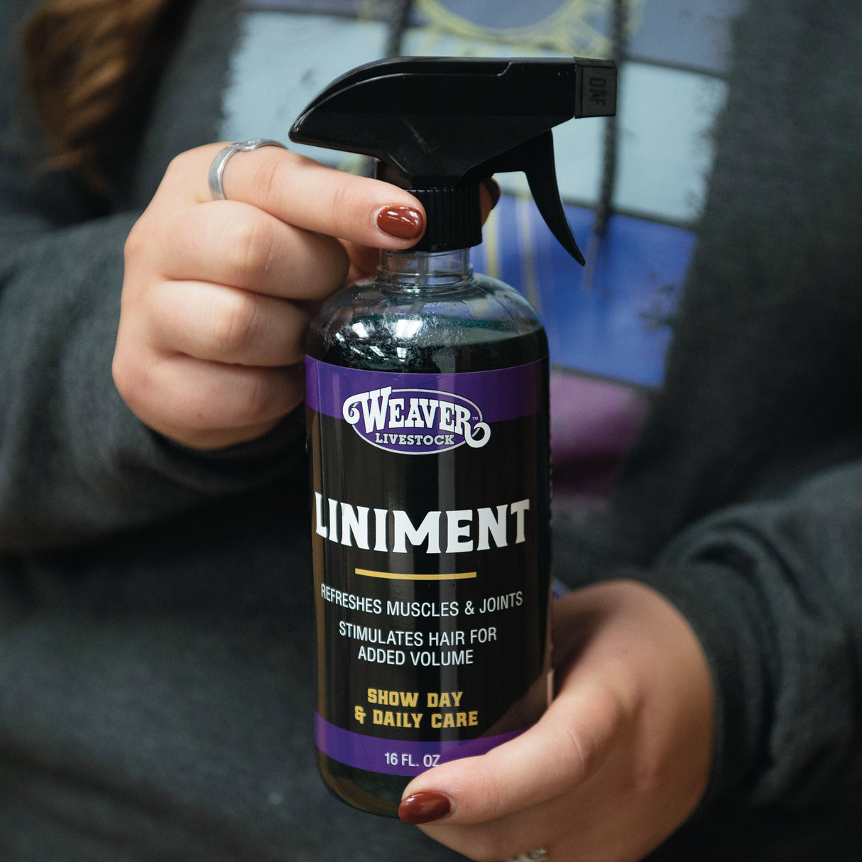 Liniment, 16 oz., nozzle on