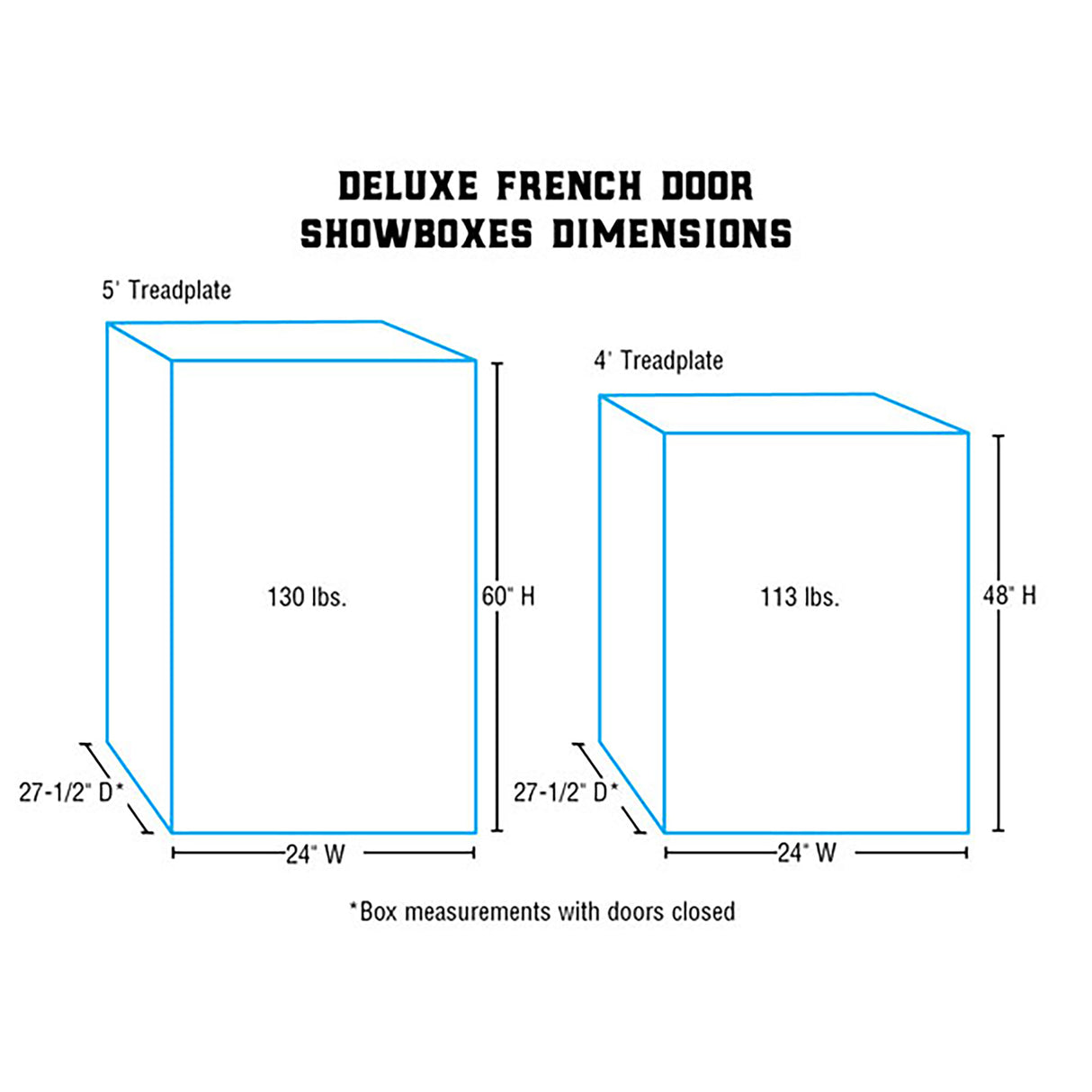 French Door Showbox, 5' dimensions