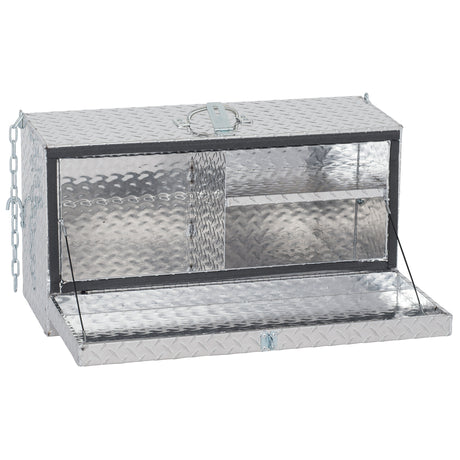 Mini Deep Hanging Showbox, Aluminum Treadplate inside