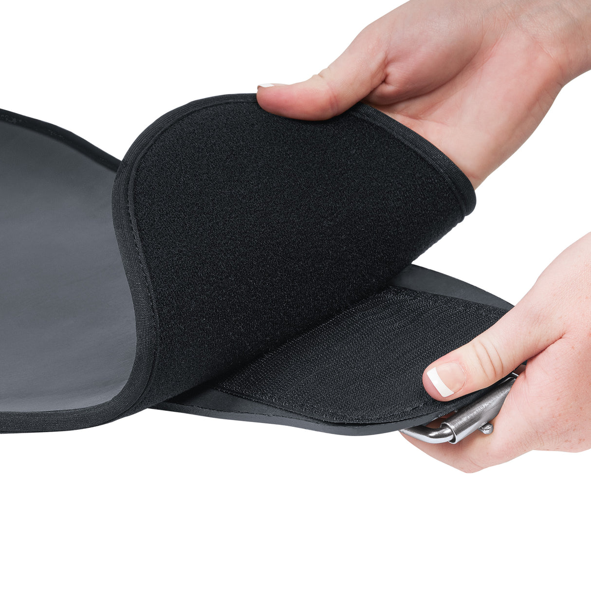 Neck Sweat System, Black Leather with SBR Neoprene Liner, Black, Large