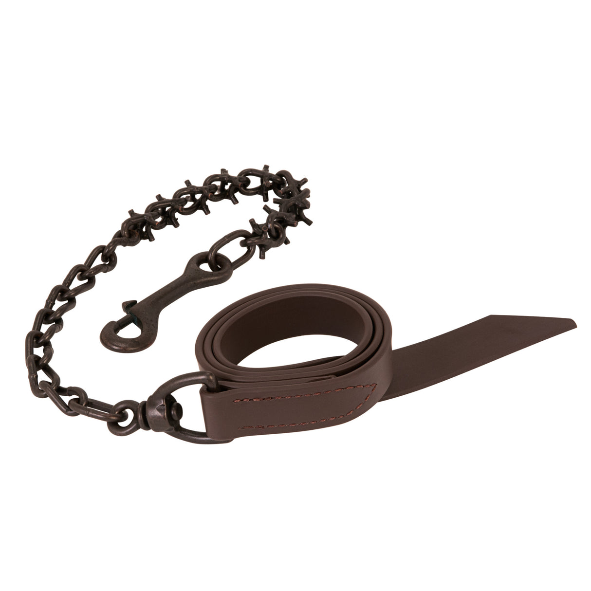 Brahma Webb® Pronged Lead Chain, Brown Lead/Oil Rubbed Chain