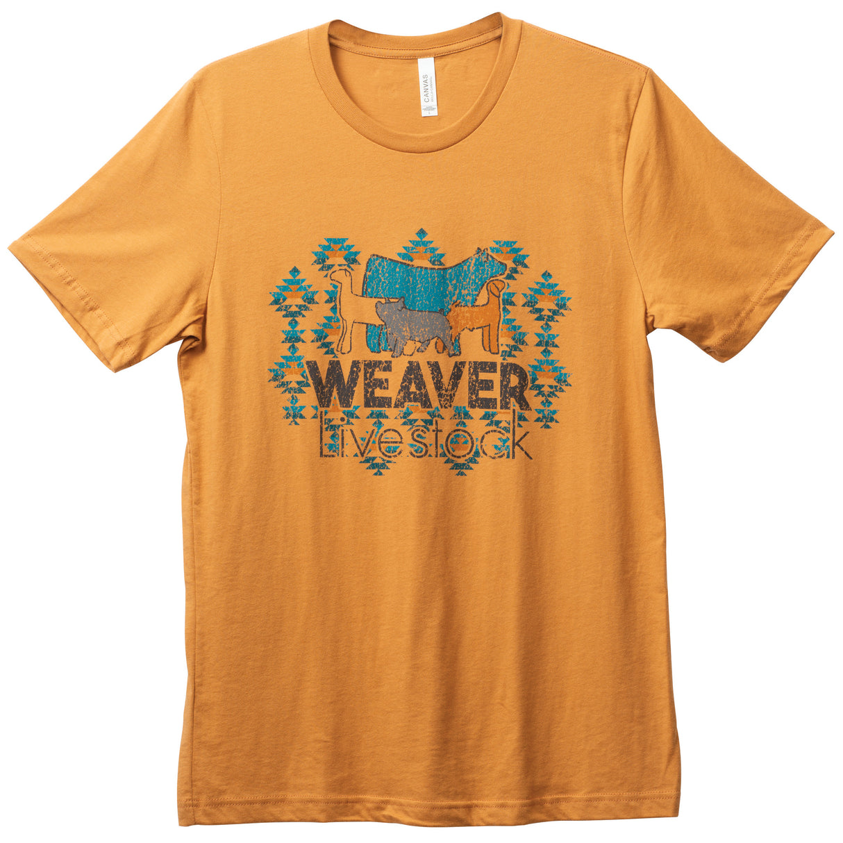 Distressed Aztec Weaver T-Shirt, Butterscotch