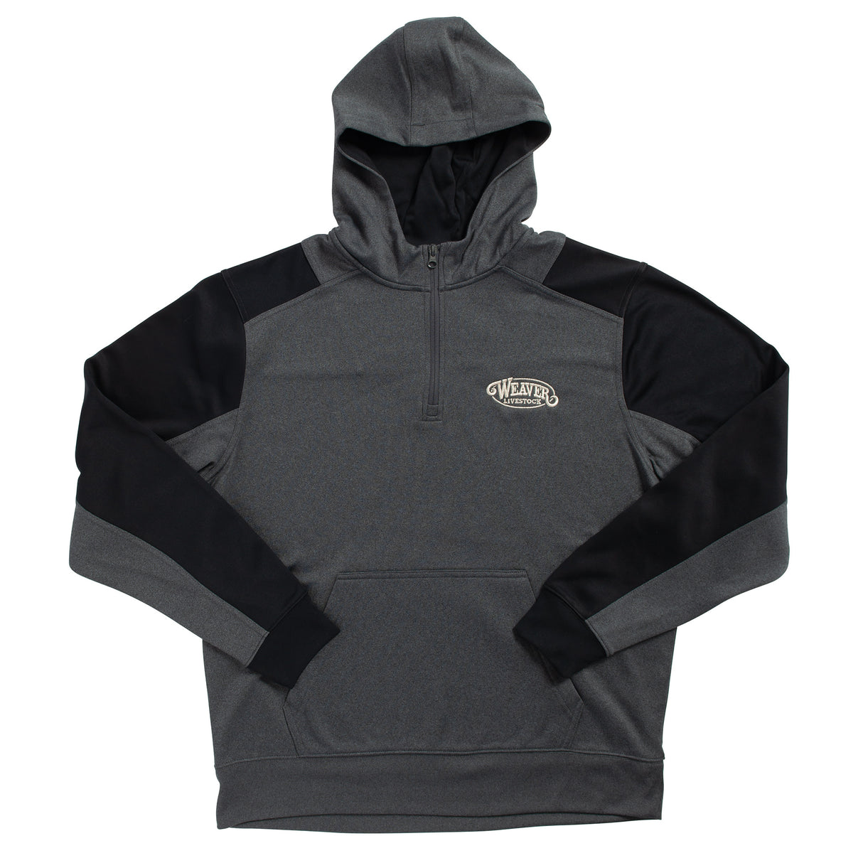 Weaver Livestock Quarter Zip Hoodie, Black/Gray