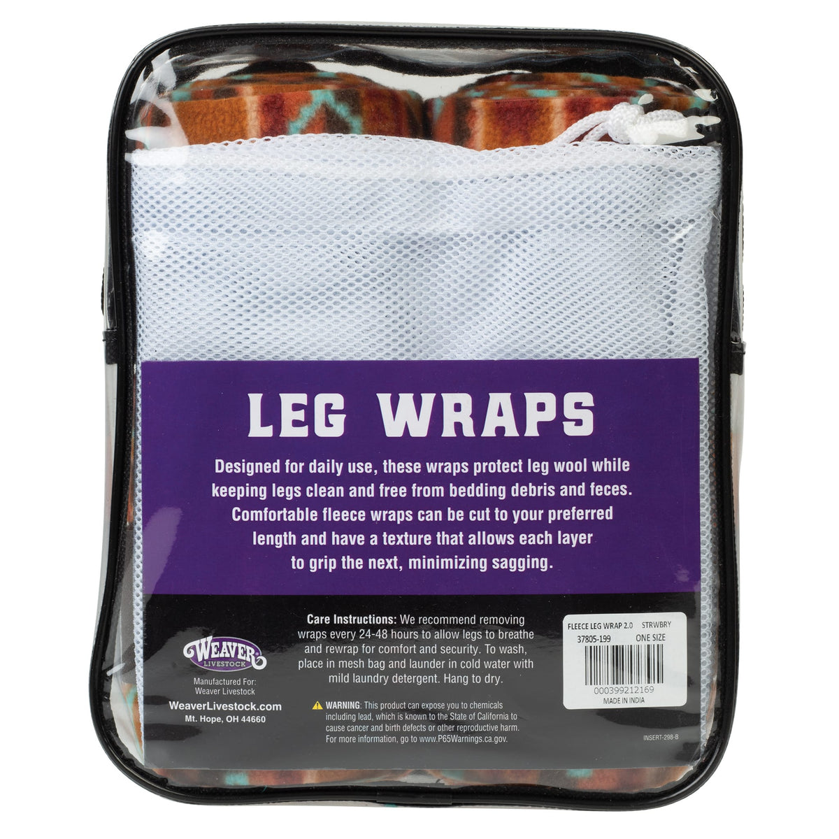 Sheep Fleece Leg Wraps, 4-1/2" x 9', 4 Pack