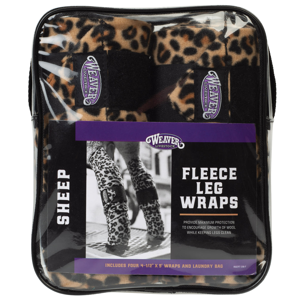 Sheep Fleece Leg Wraps, 4-1/2" x 9', 4 Pack