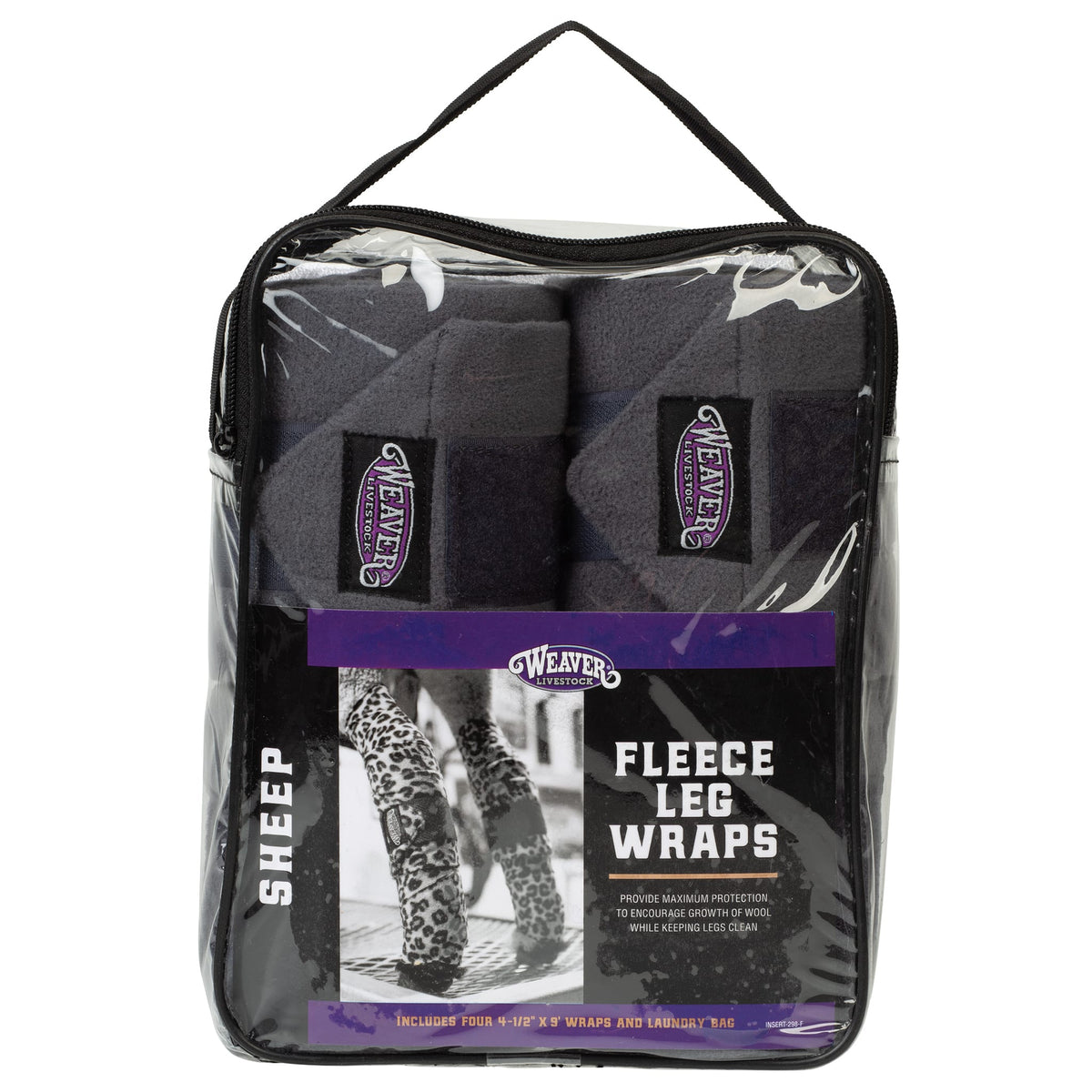 Sheep Fleece Leg Wraps, 4-1/2" x 9', 4 Pack