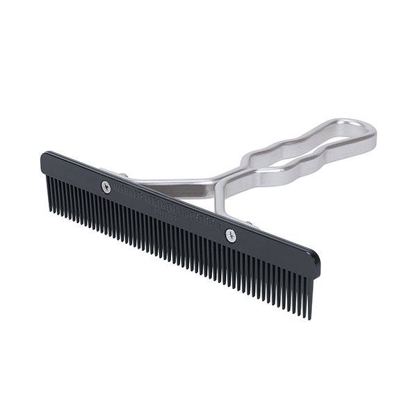 Plastic Show Comb, Aluminum Handle, Black