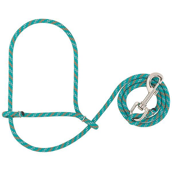 Rope Sheep Halter, 1/4" Diameter, Turquoise/Orange/Gray