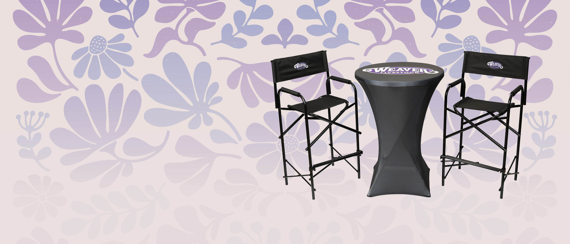 Spring Into Something Good Giveaway graphic featuring two Weaver Livestock director’s chairs and a pub table prize package.