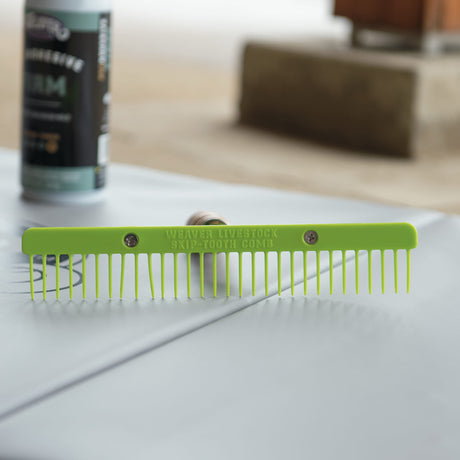 Plastic Skip Tooth Comb with Wood Handle