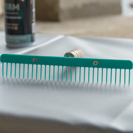Plastic Skip Tooth Comb with Wood Handle