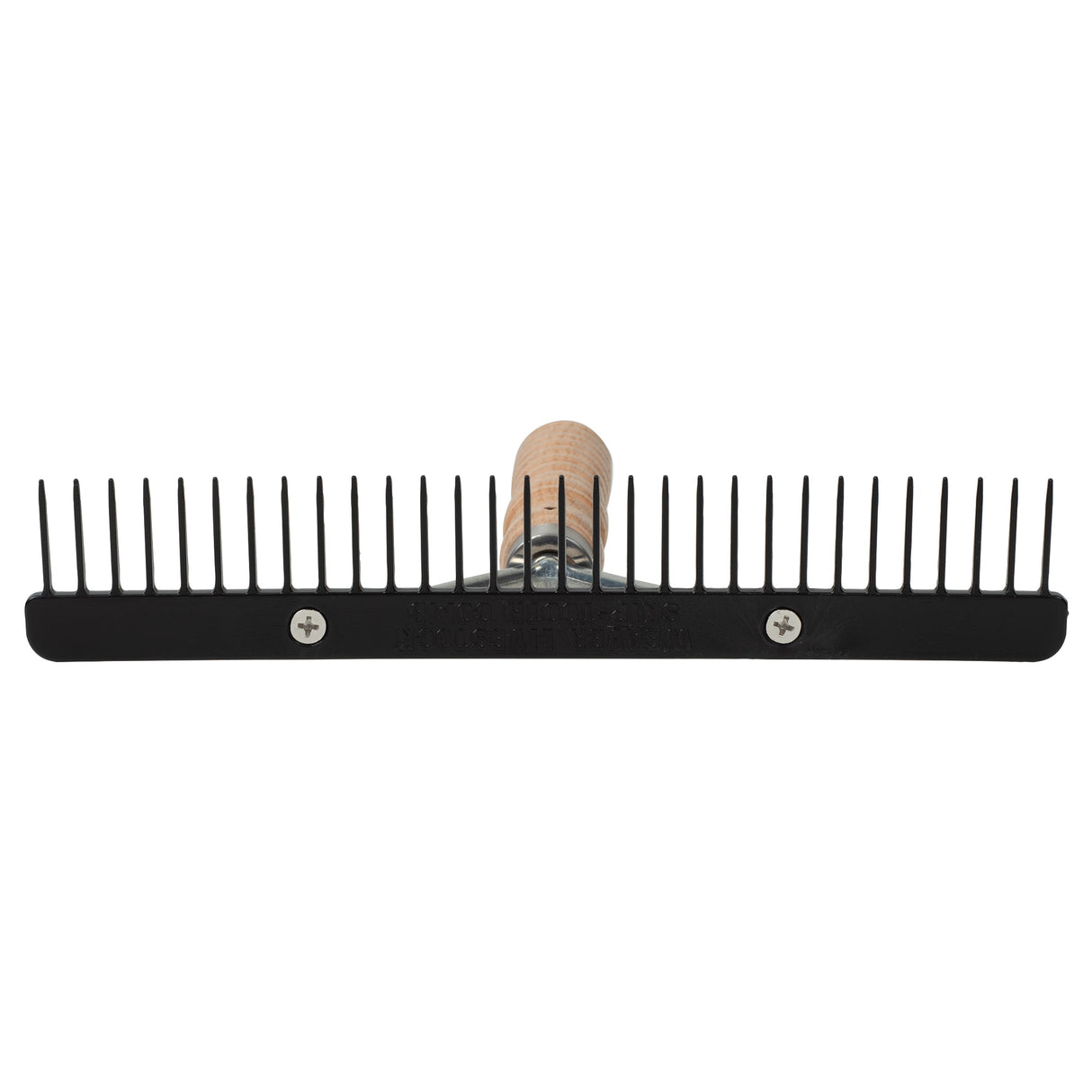 Plastic Skip Tooth Comb with Wood Handle