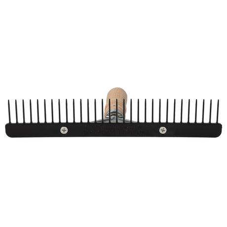 Plastic Skip Tooth Comb with Wood Handle