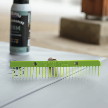 Plastic Skip Tooth Comb with Wood Handle