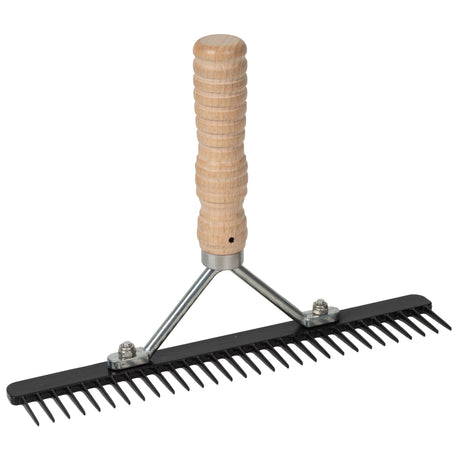 Plastic Skip Tooth Comb with Wood Handle