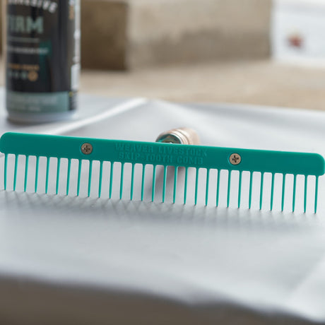 Plastic Skip Tooth Comb with Wood Handle