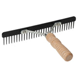 Plastic Skip Tooth Comb with Wood Handle