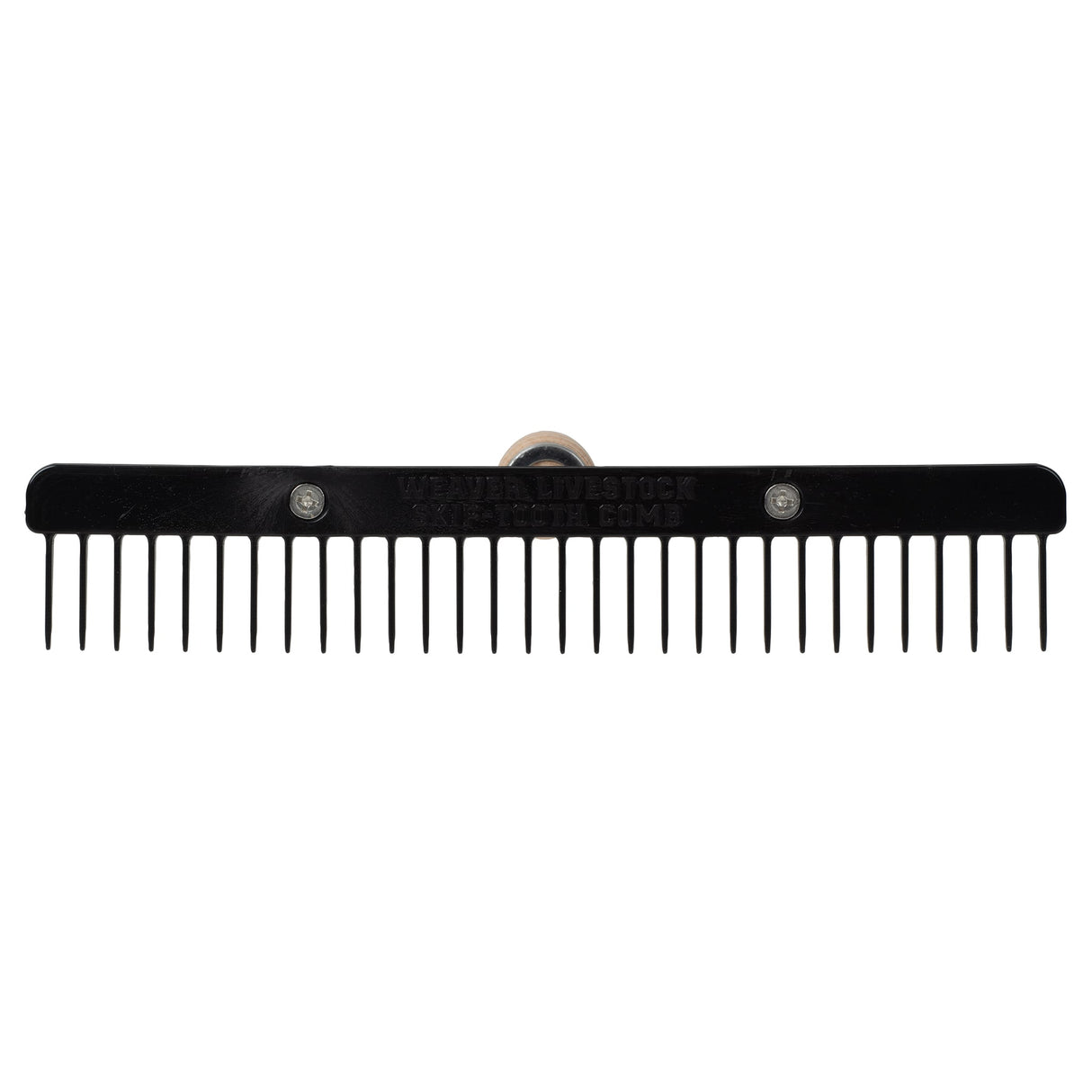 Plastic Skip Tooth Comb with Wood Handle