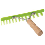 Plastic Skip Tooth Comb with Wood Handle