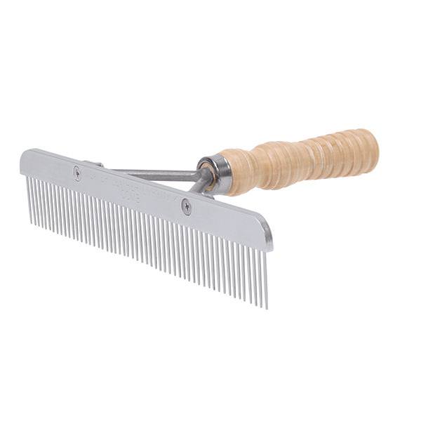Stainless Steel Show Comb, Wood Handle
