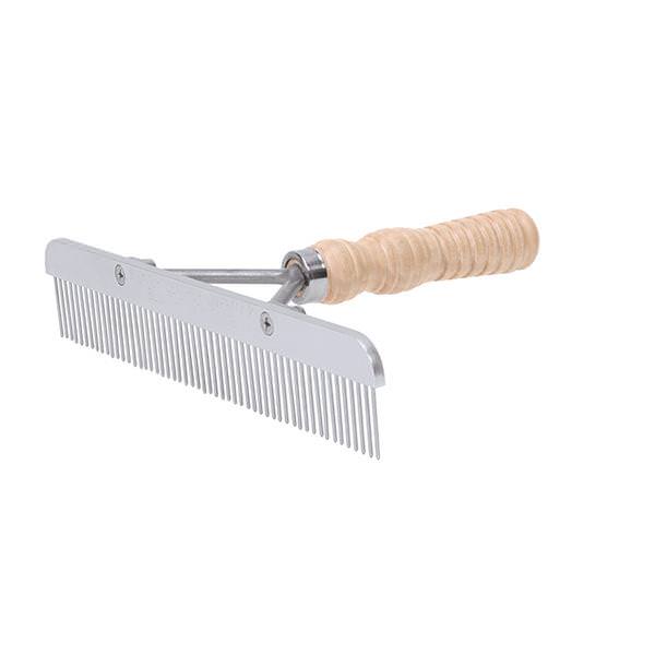 Stainless Steel Blunt Tooth Comb, Wood Handle