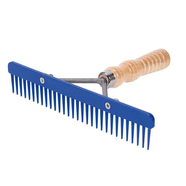 Plastic Skip Tooth Comb with Wood Handle