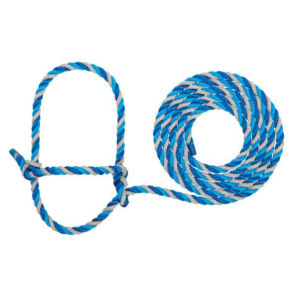 Cattle Rope Halter, Dark Blue/Turquoise/Gray