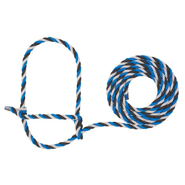 Cattle Rope Halter, Blue/Black/Gray