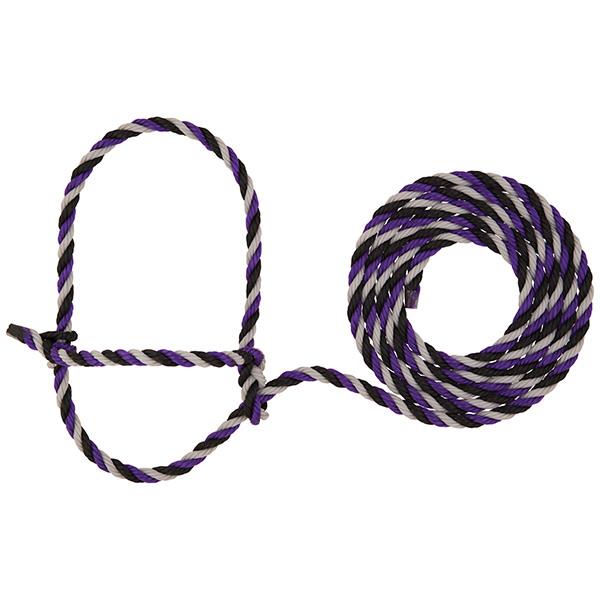 Cattle Rope Halter, Purple/Black/Gray