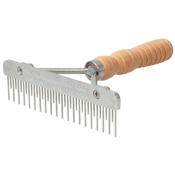 Mini Fluffer Comb, Wood Handle, Stainless Steel Blade - Weaver Livestock