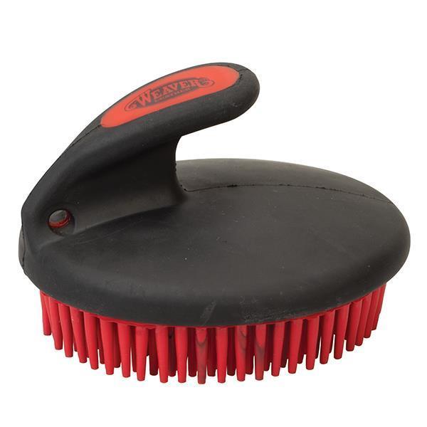 Palm Held Fine Curry Comb, Red/Black
