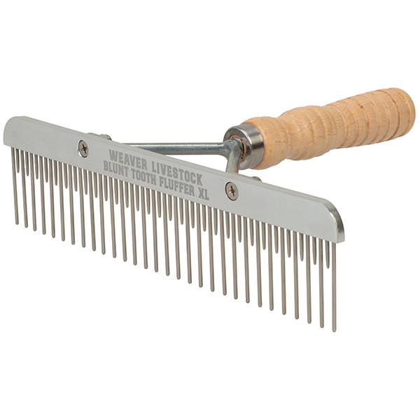 Blunt Tooth Fluffer Comb with Wood Handle, Extra Large