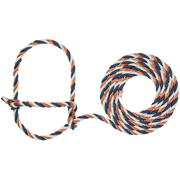 Cattle Rope Halter, Copper/Navy/White