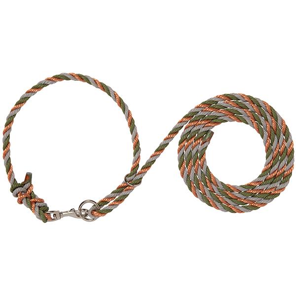 Livestock Adjustable Poly Neck Rope, Copper/Hunter Green/Gray