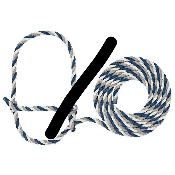 Cattle Rope Halter, Navy/White /Gray