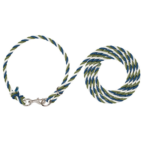 Livestock Adjustable Poly Neck Rope, Navy/White/Hunter Green