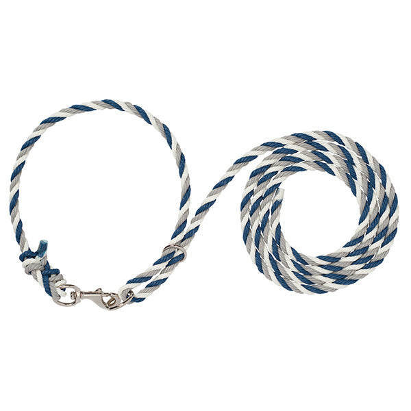 Livestock Adjustable Poly Neck Rope, Navy/White/Gray