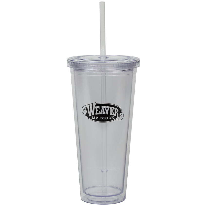 Plastic Tumbler with Straw - Clear